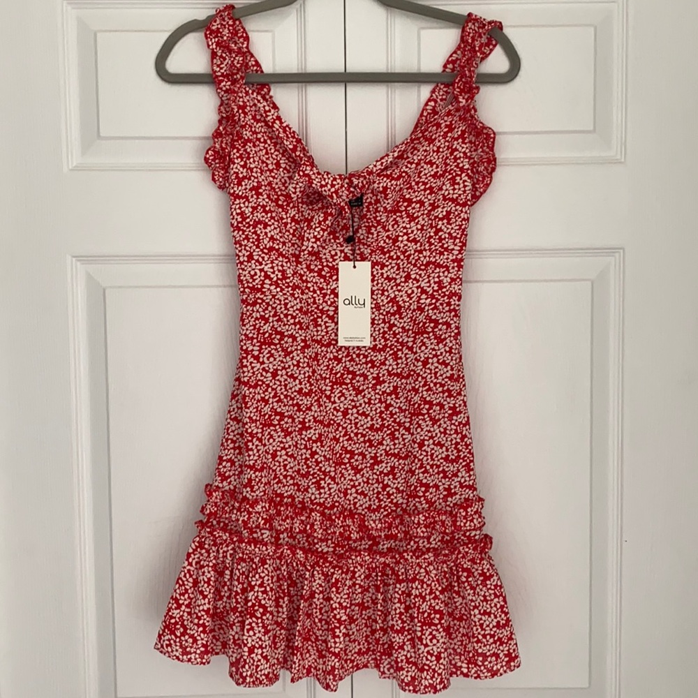 Ally Fashion Floral Red Dress